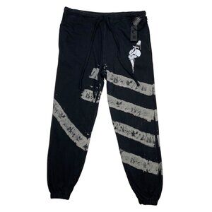 Ed Hardy Dagger Skull Graphic Jogger Pant L Black Pockets Athleisure MENDED